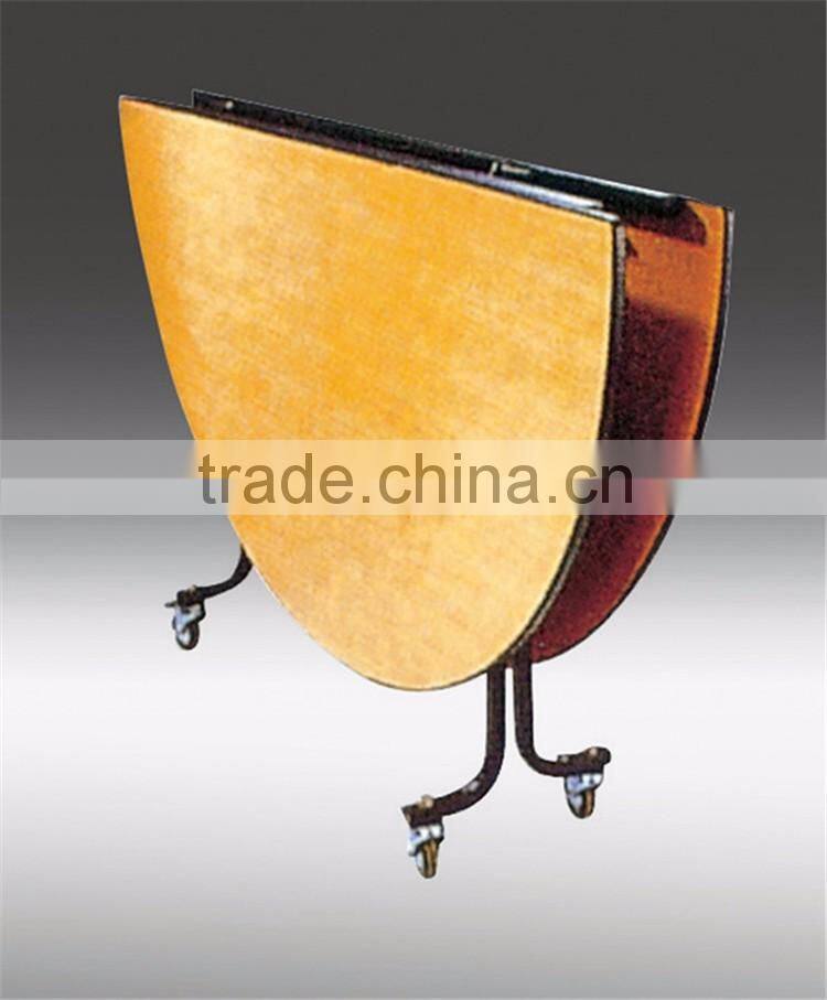 folding fruniture plywood custom made wooden round banquet table with wheels