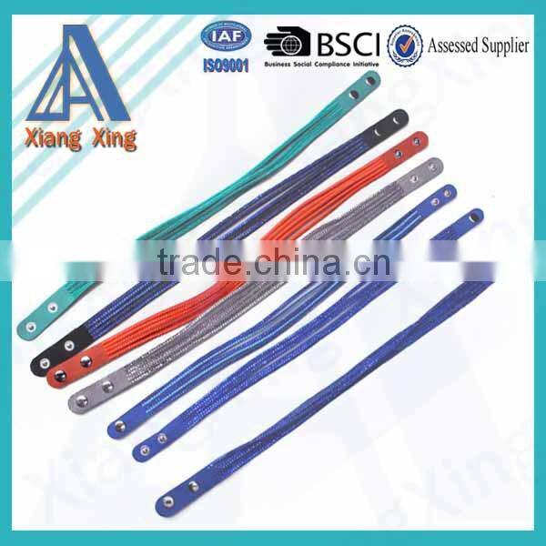 Single wrap rhinestone custom braided leather bracelets