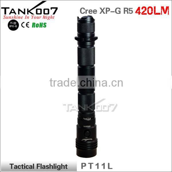 Bright 420 lumen tactical flashlight R5 LED 200 meters beam distance PT11