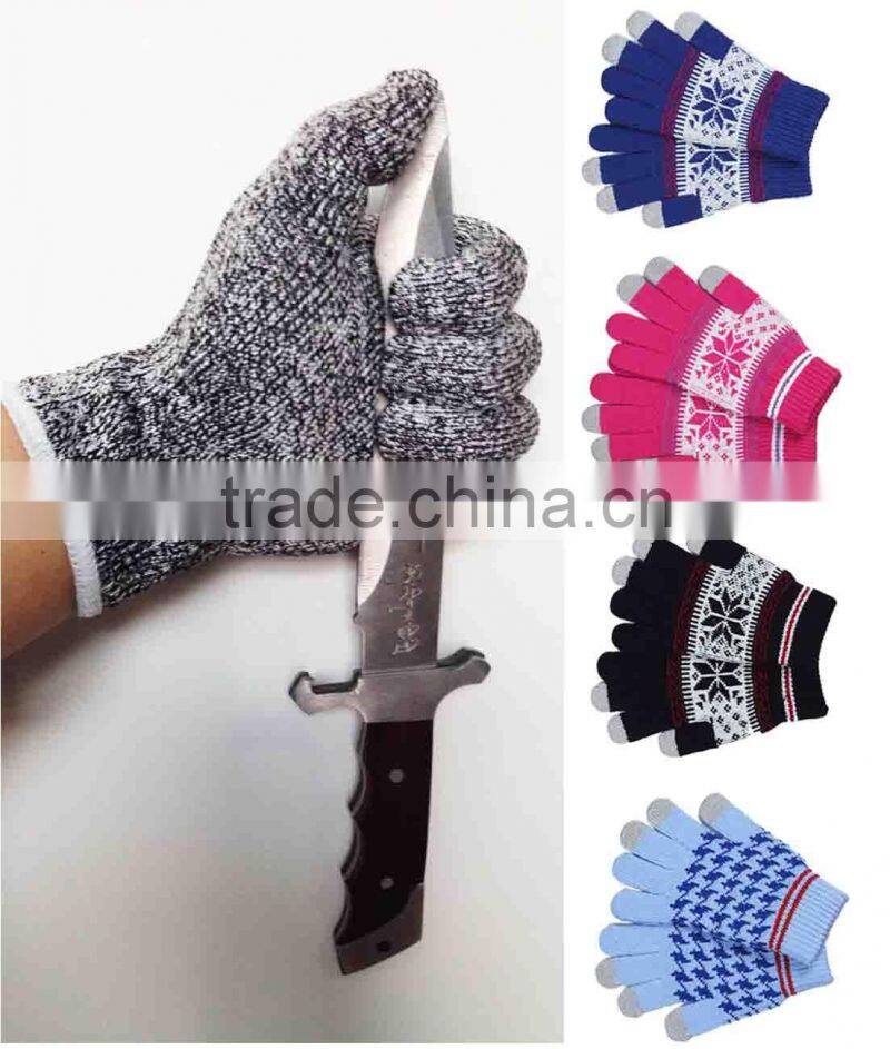 woman three finger capacitance touch screen gloves