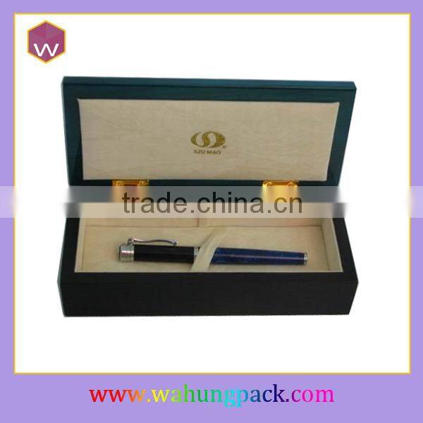 Glossy Black MDF Quality Writing Pen Box/ Custom Logo Fountain Pen Gift Box Wood