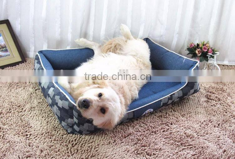 Luxury pet bed Unpick and wash jacquard denim