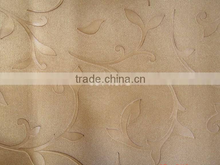 Thick full blackout curtains Flocking Jacquard