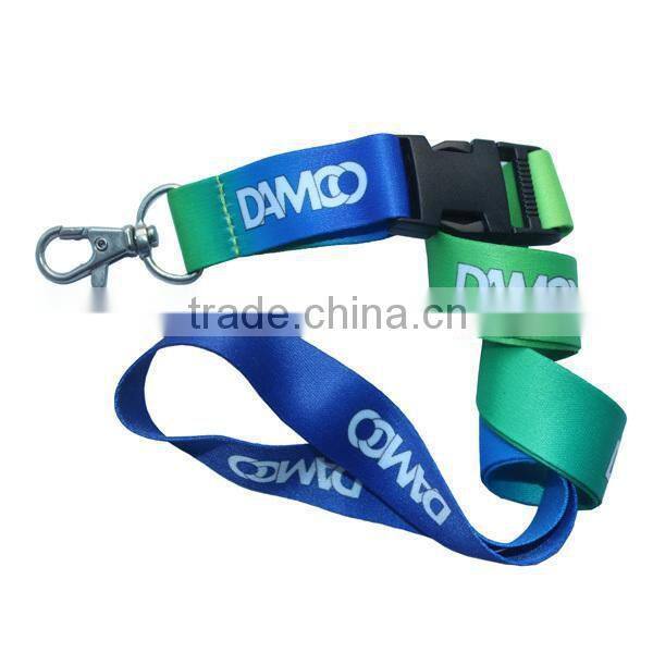 reflective printed satin lanyard