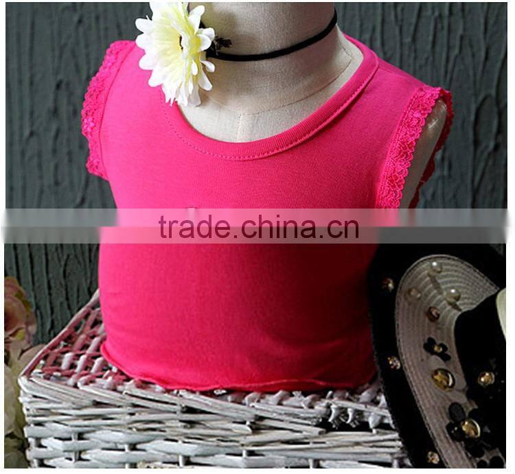Fashion Comfy Pure Color Summer Sleeveless Kids Vest for Girl