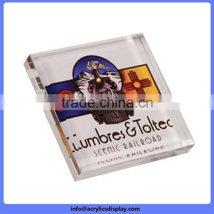 China factory price Best Selling acrylic paper weight with metal insert