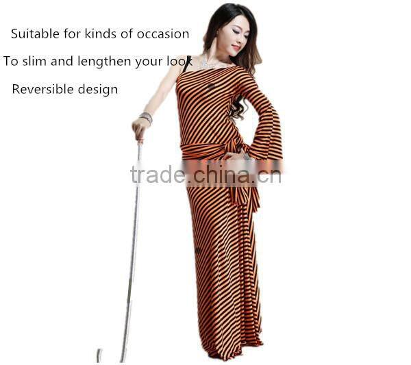 Cotton Belly Dance Costumes with Long Dress+Hip scarf (QC2237)