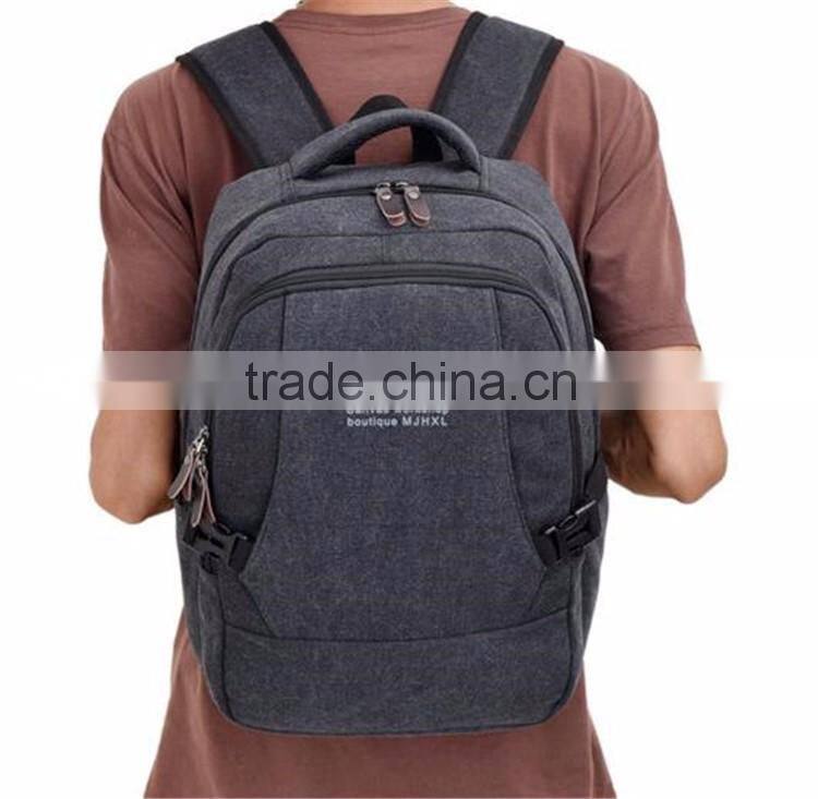 OEM Factory Custom Fashion Black Notebook Laptop Backpack Trendy mens canvas backpack