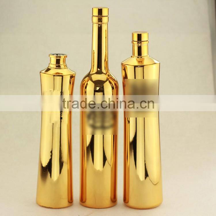 Wholesale black paint bottles 750ml food oil bottles champagne wine bottles