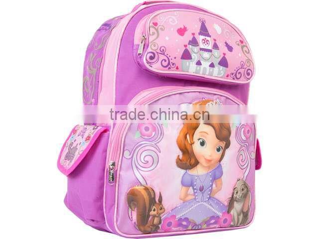 little girl kids large 3D-printed carton shcool backpack
