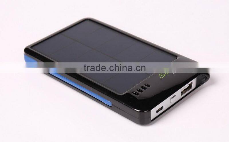 4000mAh Capacity Solar Power Bank with Two Types Output Ports for Most Devices