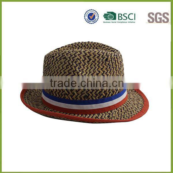 Wholesale High Quality France Flag Paper Straw Hat
