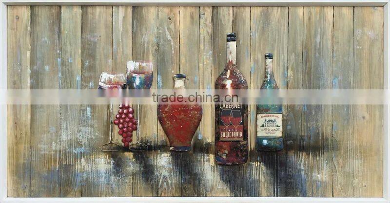Famous Home Decro Modern Abstract Oil Painting Wine Bottle