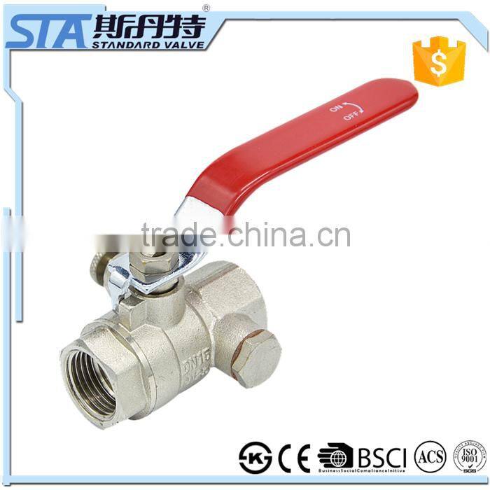 ART.1067 forged nickel-plated NPT threaded connection with ppr hydraulic motorize material good quality H28-2A brass ball valve