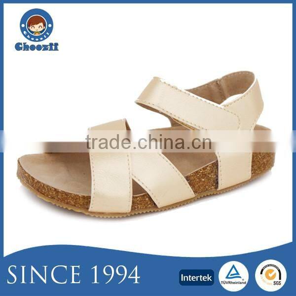 2016 Wholesale Custom New Fancy Designs Child Buckle Strap Leather Kids Flat Sandals for Girls