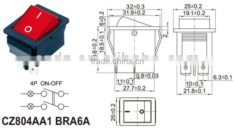 lighted 120v rocker switch,CE TUV ROHS KC approved lighted square rocker switch,Hair Dryers Rocker switch, Electrical switch