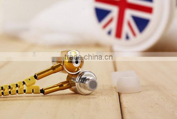 Newest Headphone Headset Zipper Metal Earphone Wired In-ear Earphones auricular Earbuds Accept Customize For Samsung S7