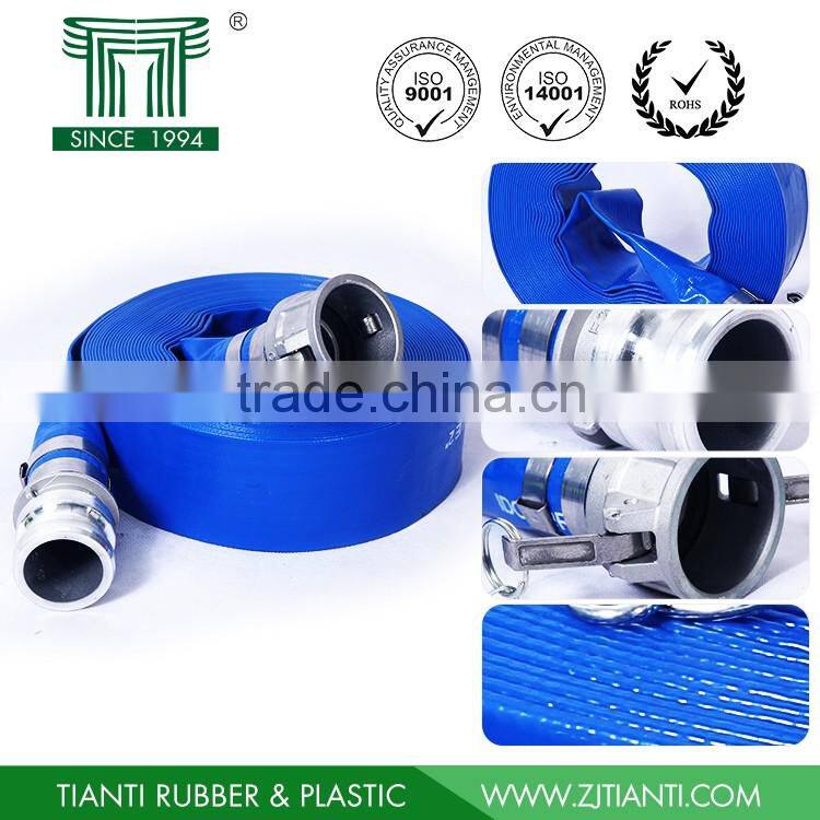 High quality pvc blue layflat hose with couplings