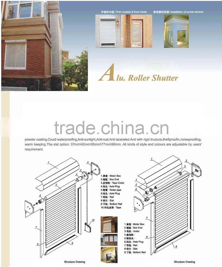 Aluminium Electric metal roller shutters
