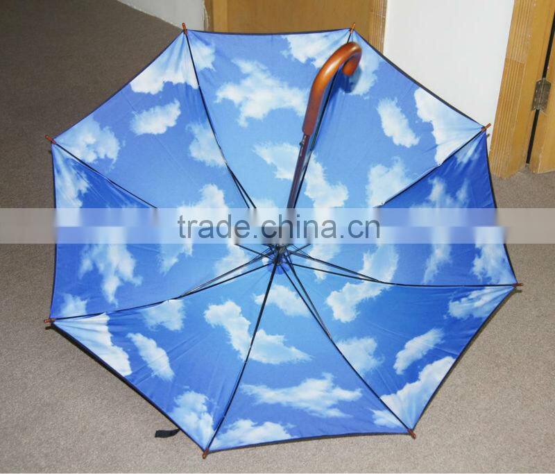 23 inches straight wooden clouds umbrella