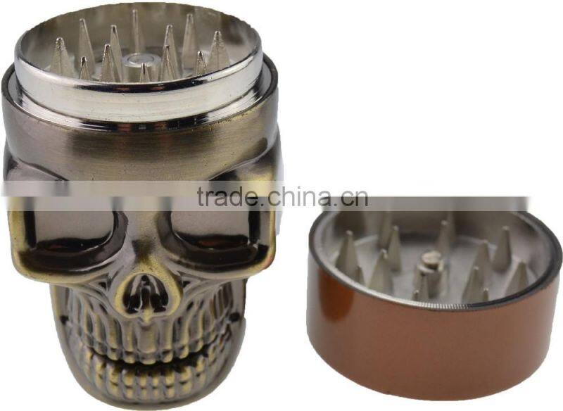 2016 Hot Sale King Skull Shape Metal Tobacco Grinder Herb Smoke Grinders hand Muller Magnetic New 815