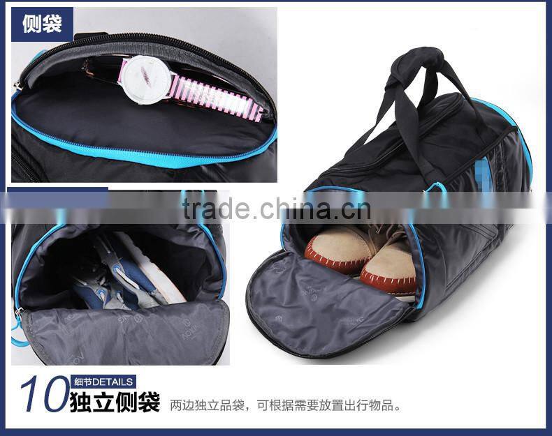 leather travel bag, pattern sports bag with shoes compartment