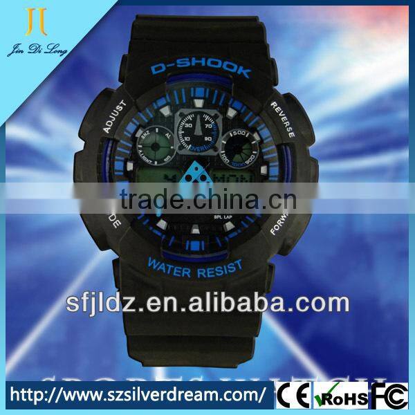Stainless Steel Silicone Chronograph Watch Water resistance