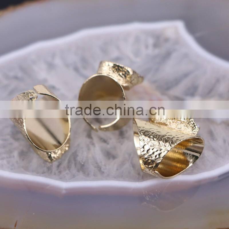 Mixed Colors Agate Geode Ring Golden Electroformed Freeform Drusy Druzy Gem stone Jewelry Rings