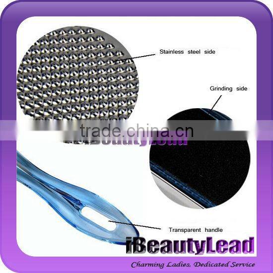 Latest double sides foot file stainless steel nail foot file art nail tools