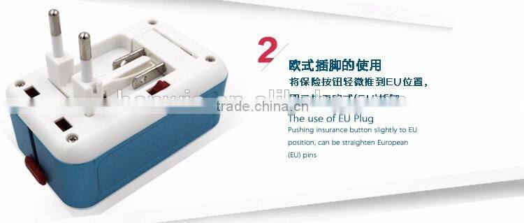Worldwide Travel Adapter Two USB Ports Universal World Wide All-in-one Safety Travel Charger Wall Charger Adapter Plug