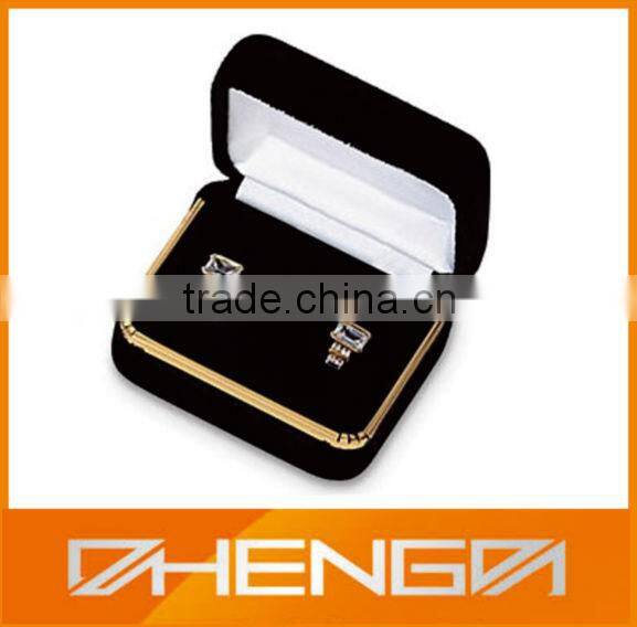 Best Sell factory custom made leather cufflink box with glass lid for gift (ZDS-F268)