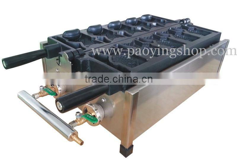 (2 in 1) 5pcs Fish Waffle Commercial Use Non-stick LPG Gas Icecream Taiyaki Machine + Batter Dispenser