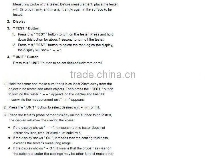 Digital LCD Coating Thickness Gauge Car Painting Thickness Tester Paint Thickness Meter