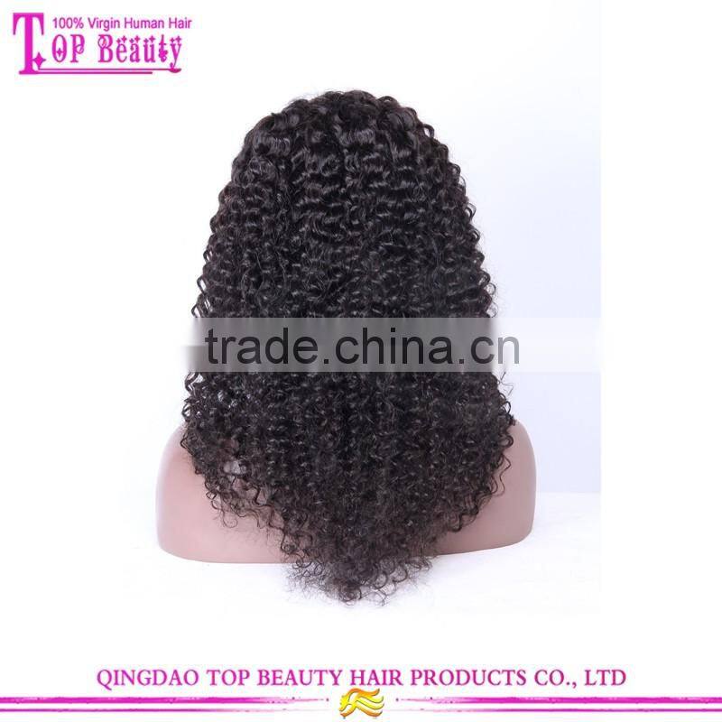 8A grade 130%-200% density baby hair Peruvian human hair full lace wig wavy lace frontal wig