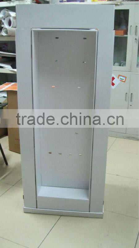 Cardboard floor display shipper for hanging pet clothes or toys