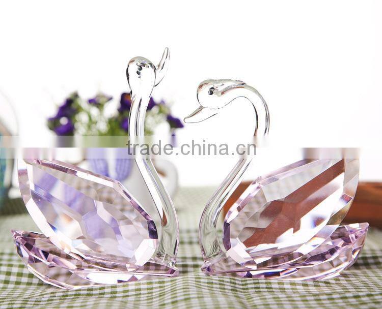 Top K9 clear crystal wedding favors swans