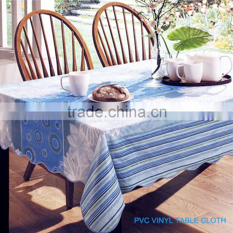 Wave Sewing Edge Water Proof PVC Table Cloth