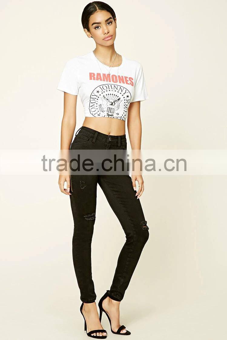 Distressed Skinny Bulk Wholesale Jeans Zip Jeans