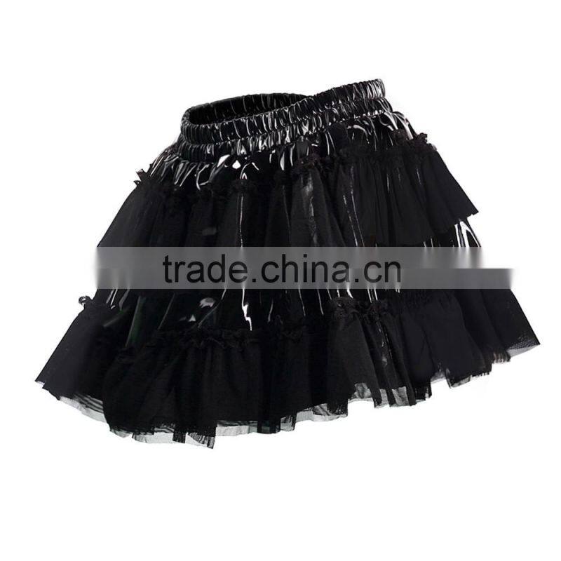 Hot sale latest design fashion leather short skirt for fancy girls