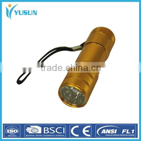 Hot style!Manufacturer direct sale processing gift 9 led flashlight aluminum alloy flashlight small flashlight