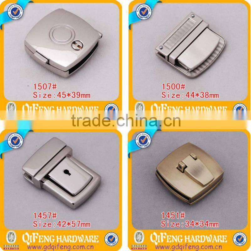 wholesale good quality metal handbag lock for leather,bag accessories,qifeng,1321#