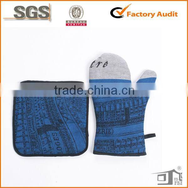 2014 new kitchen textile fabric oven glove and pot holders
