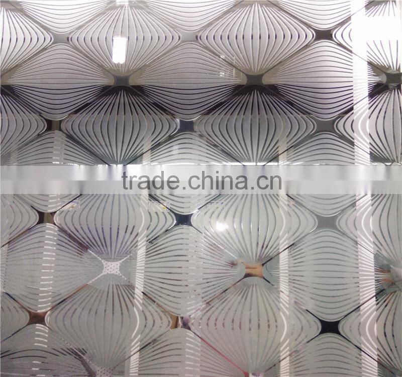 4-8mm Clear And Tinted Building Decorative Acid Etched Glass
