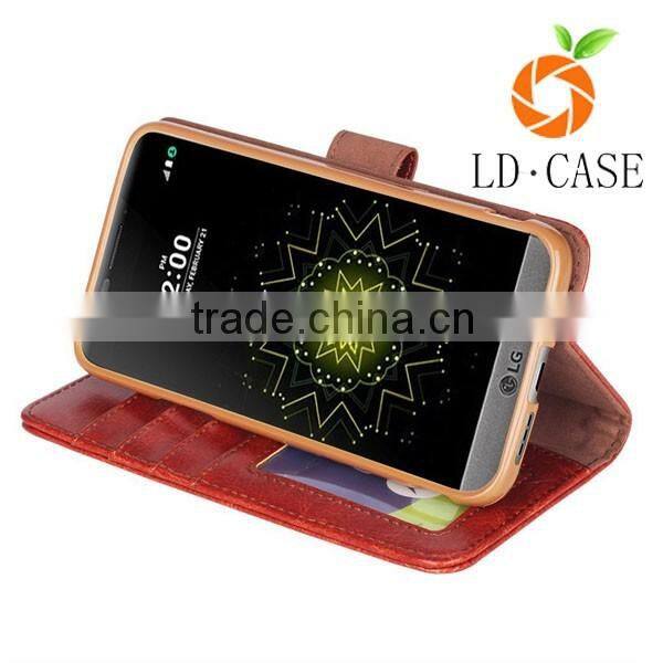 factory price for LG G5 phone case, high quality leather flip phone cover for LG G5