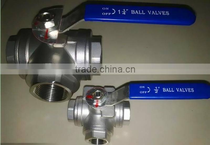 Threaded 3 Way Ball Valves Stainless Steel 304 316 High Quality