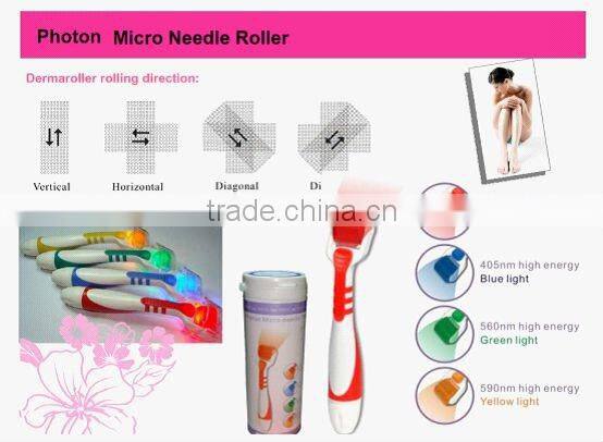 2011 latest high quality derma skin roller with 4 different LED light colours