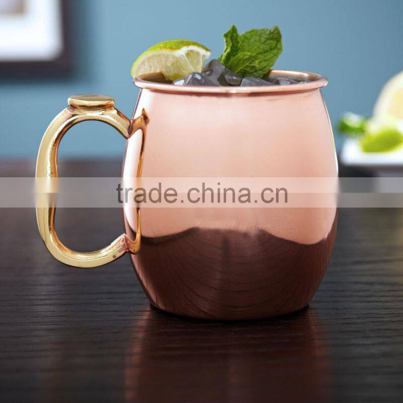 16oz Stainless Steel Moscow Mule Mug , Moscow Mule Copper Plated