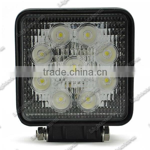 super bright 27W LED Work Light with 9 High Intensity LEDs - Square heavy duty work light