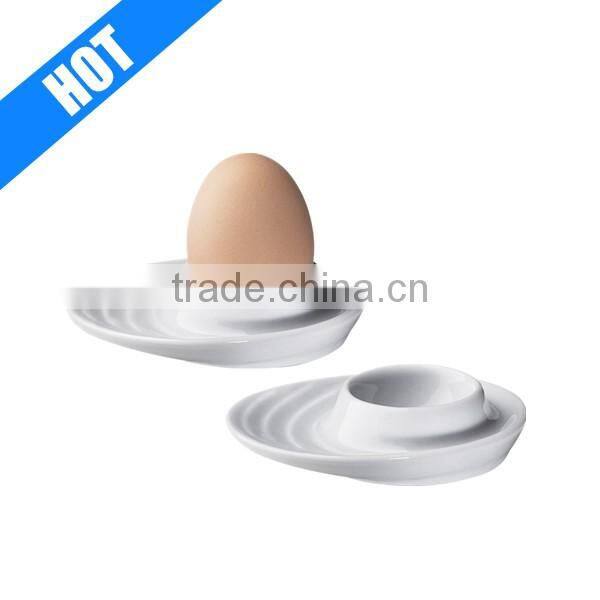 Promotional Gift Egg Cup with Oval Base White Porcelain