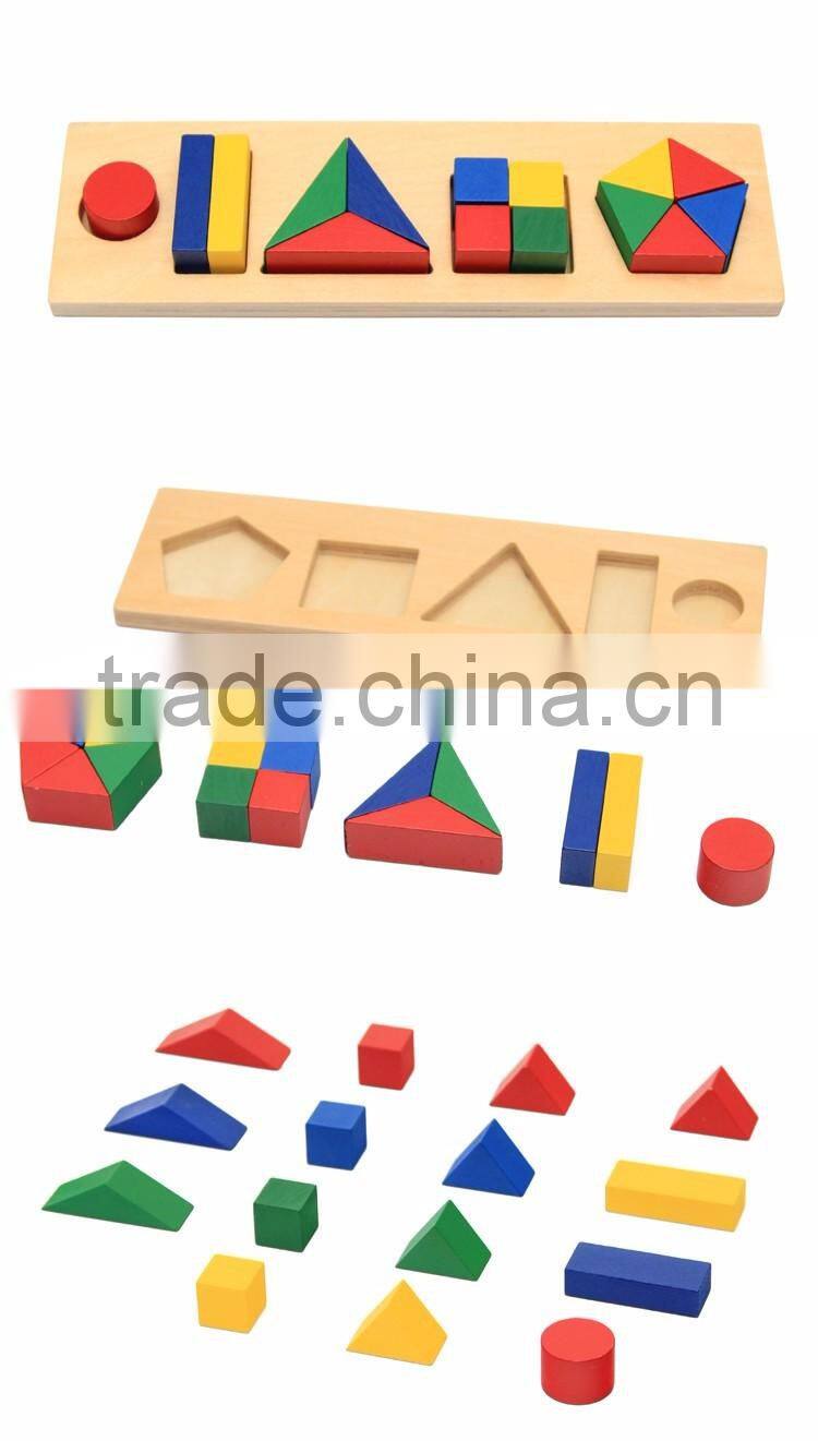 Montessori Materials Wooden Toys Learning Geometric Composition Decomposition Plate Puzzle Baby Early Learning Toys